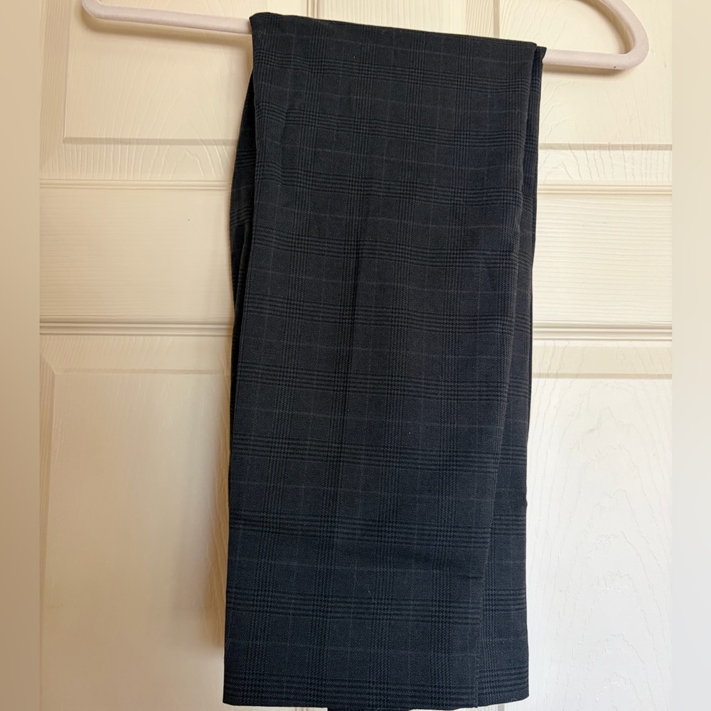 H&M Black Plaid Work Trousers